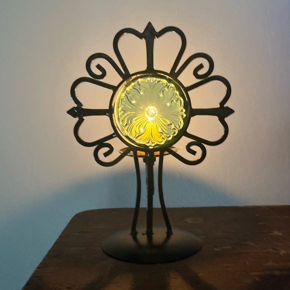 Metal and Glass Candle Holder - Picture 2 of 16